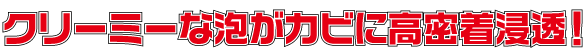 クリーミーな泡がカビに高密着浸透!