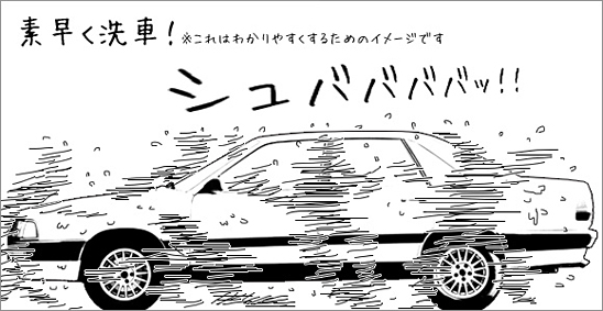 素早く洗車!